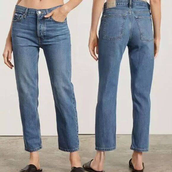 Everlane Denim - Everlane Summer Slouch Straight Relaxed Jeans 27 Button Fly High Rise Organic